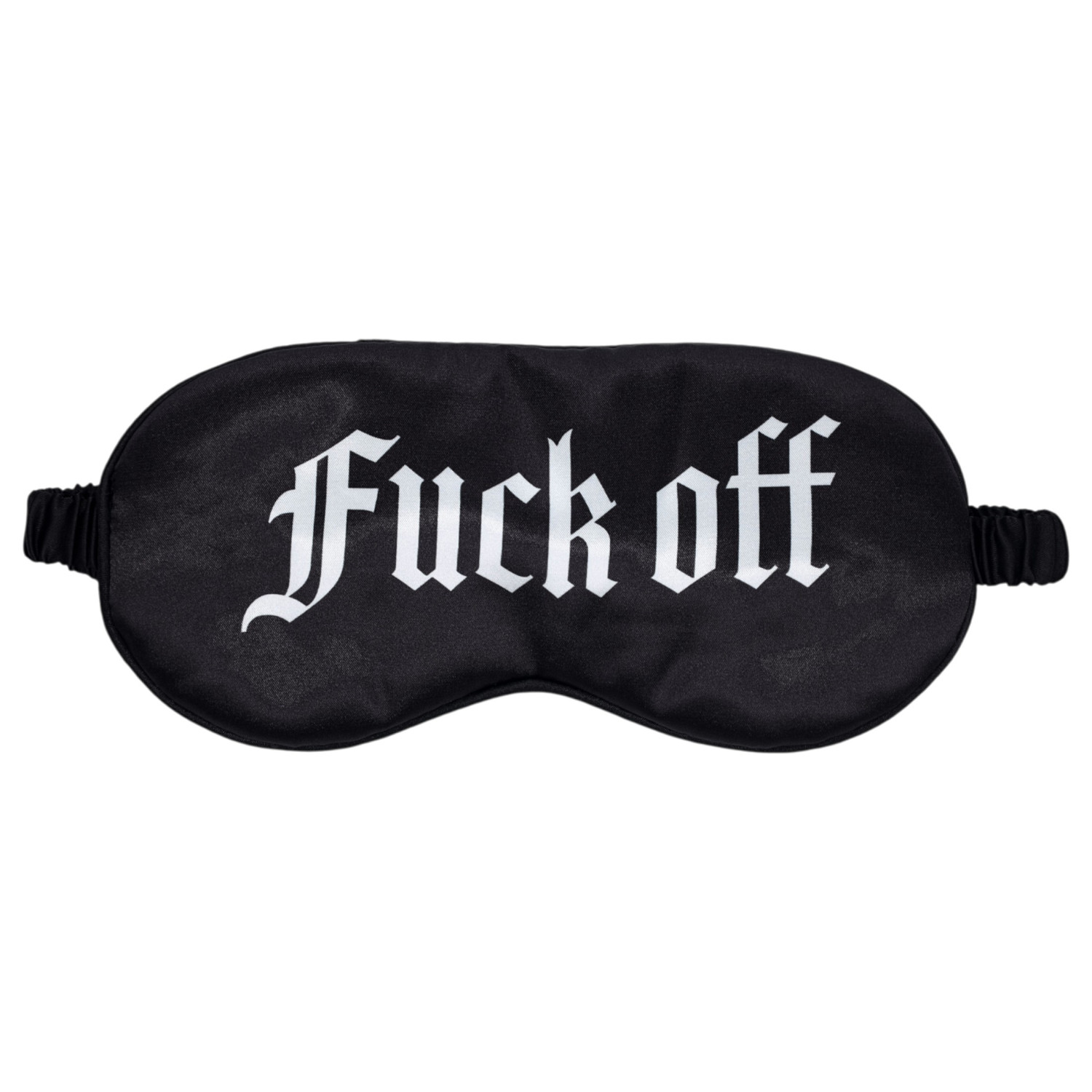 Ouch! - saténová maska na oči s nápisem „Fuck Off“ (černá)