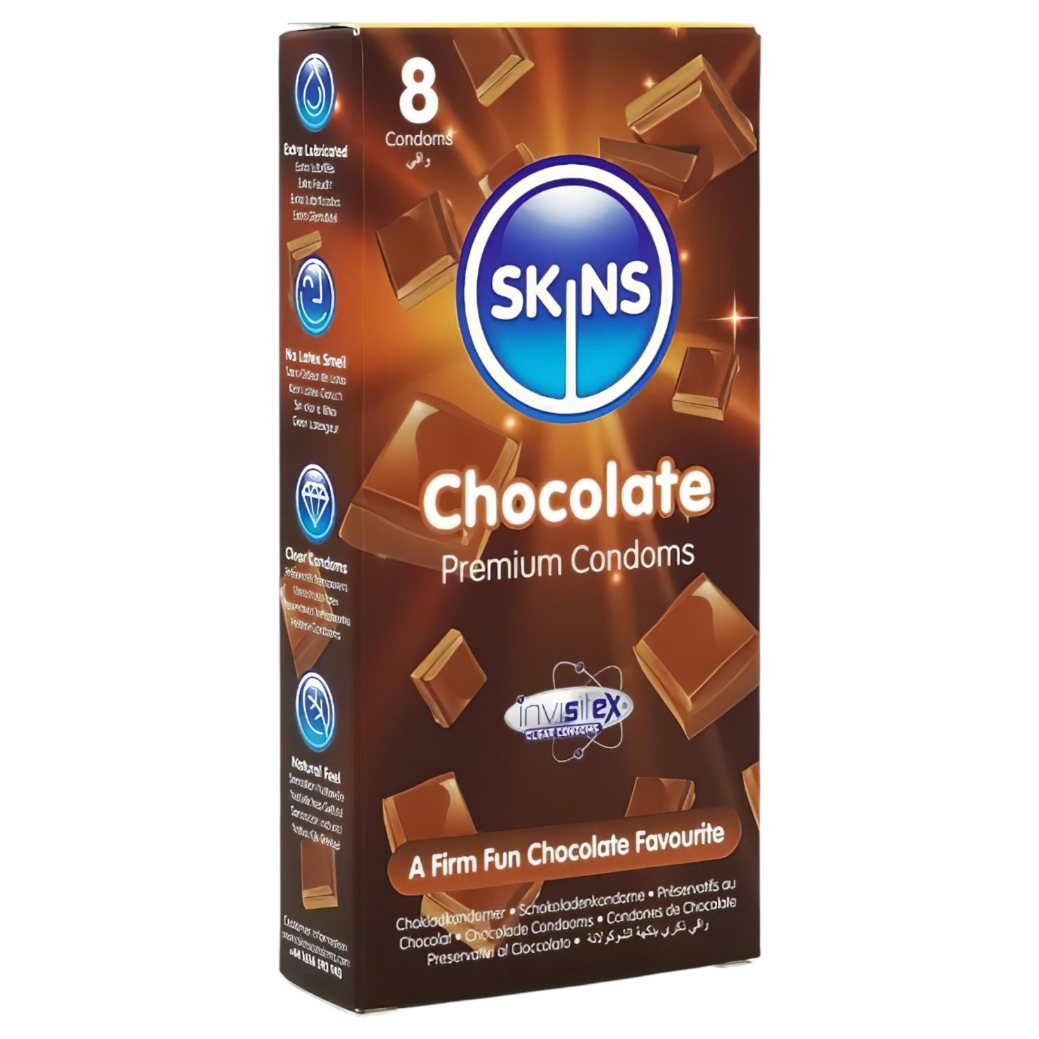 Skins - kondomy s čokoládovou příchutí - 8 ks
