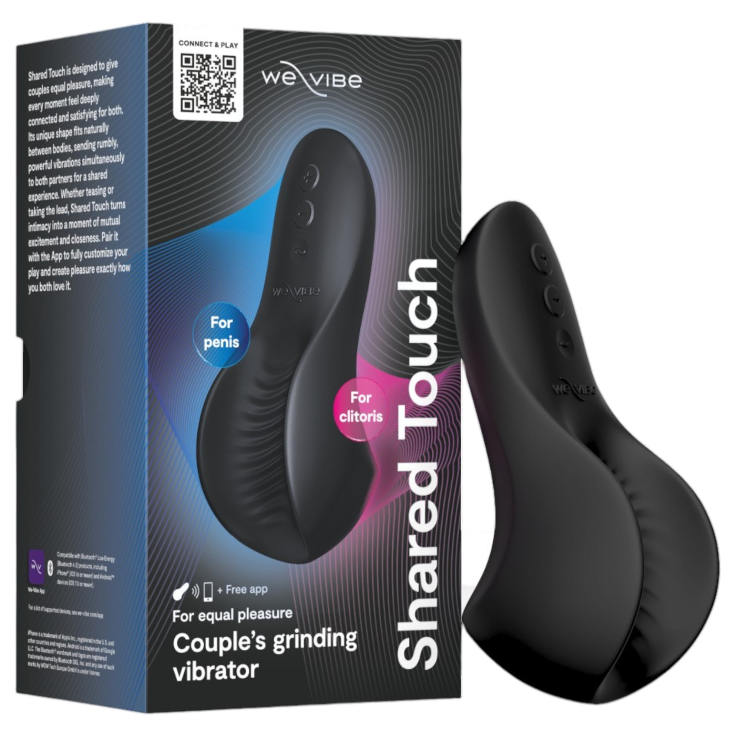 We-Vibe Shared Touch - chytrý párový vibrátor (černý)