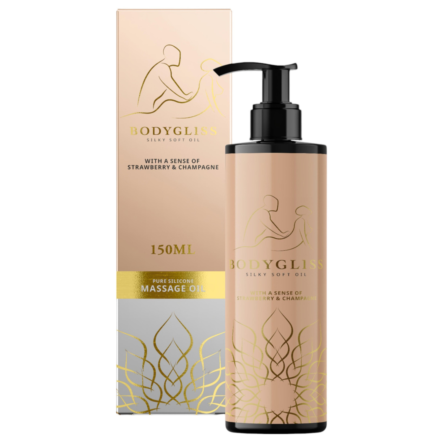 Bodygliss - masážní olej a lubrikant - jahoda - 150 ml