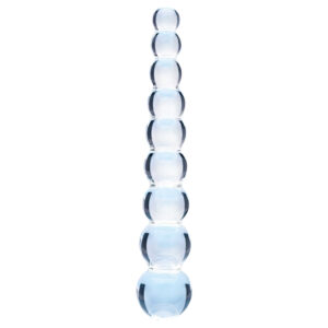Clarity Elysian Pearls - skleněné dildo s perlami (průhledné)