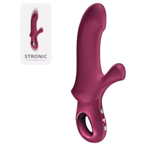 Fun Factory Bi Stronic Curve - přirážecí vibrátor s klitorálním ramenem (červený)