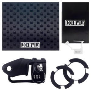 LOCK A WILLY - silikonový penisový klec s zámkem - černý