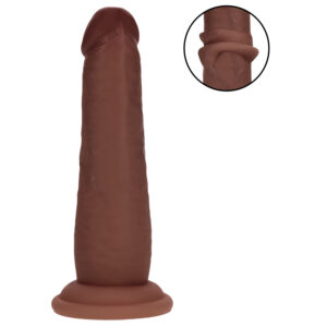 RealRock - realistické dildo s dvojitou hustotou (hnědé) - 15