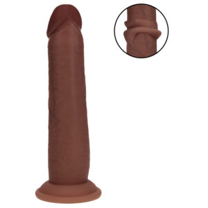 RealRock - realistické dildo s dvojitou hustotou (hnědé) - 20