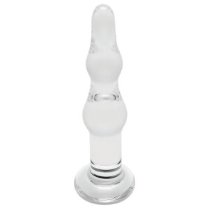 Rimba Dolly - anální skleněné dildo - vlnitý tvar - čiré