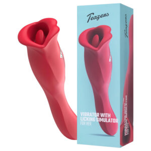 Teazers - oboustranný vibrátor s jazýčkovým stimulátorem klitorisu (červený)