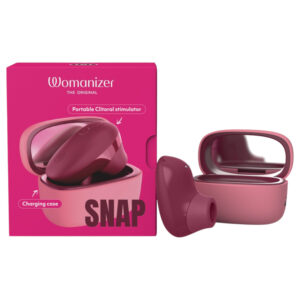 Womanizer Snap - stimulátor klitorisu s tlakovými vlnami s nabíjecím pouzdrem (červený)