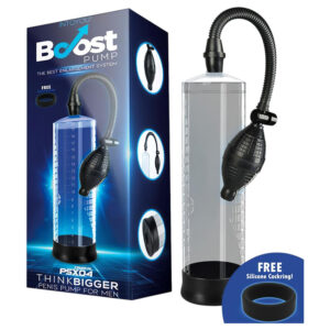 Boost PSX04 - ruční vakuová pumpa na penis s měřítkem (průhledná) - 22 cm