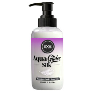 EXS AquaGlider Silk - hedvábný lubrikační gel na vodní bázi v lahvičce s pumpičkou (250 ml)