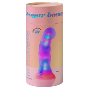 Love to Love Sugar Bomb - svítící silikonové dildo s LED (růžovo-žluté) - 16
