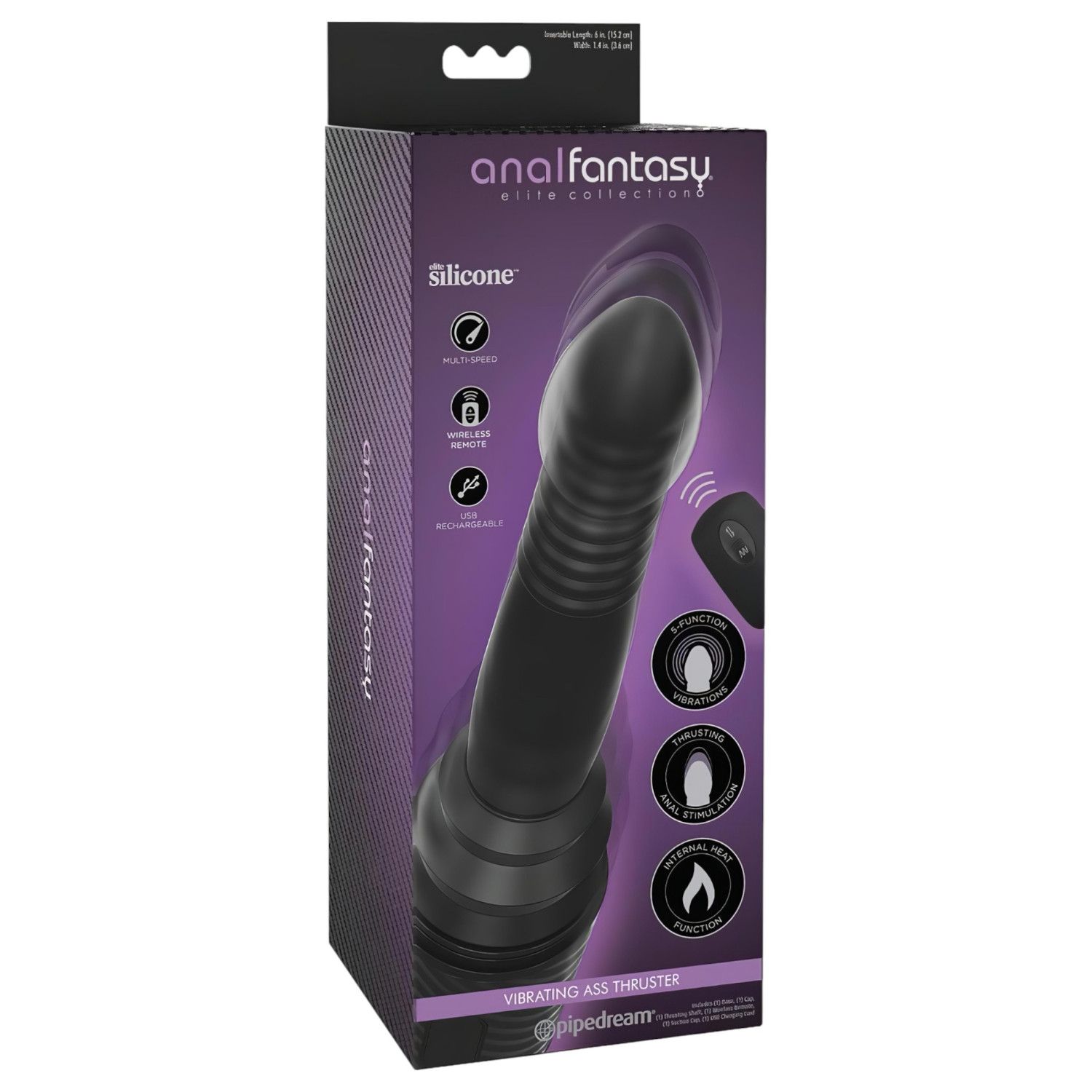 Pipedream - Analfantasy Ass Thruster - tlačný anální vibrátor (černý)