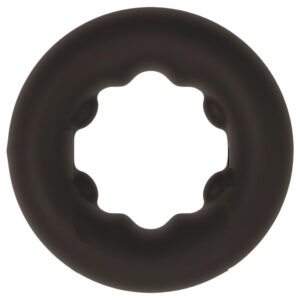 Pulselock Cocktura - puntíkovaný silikonový kroužek na penis (černý) - 27 mm