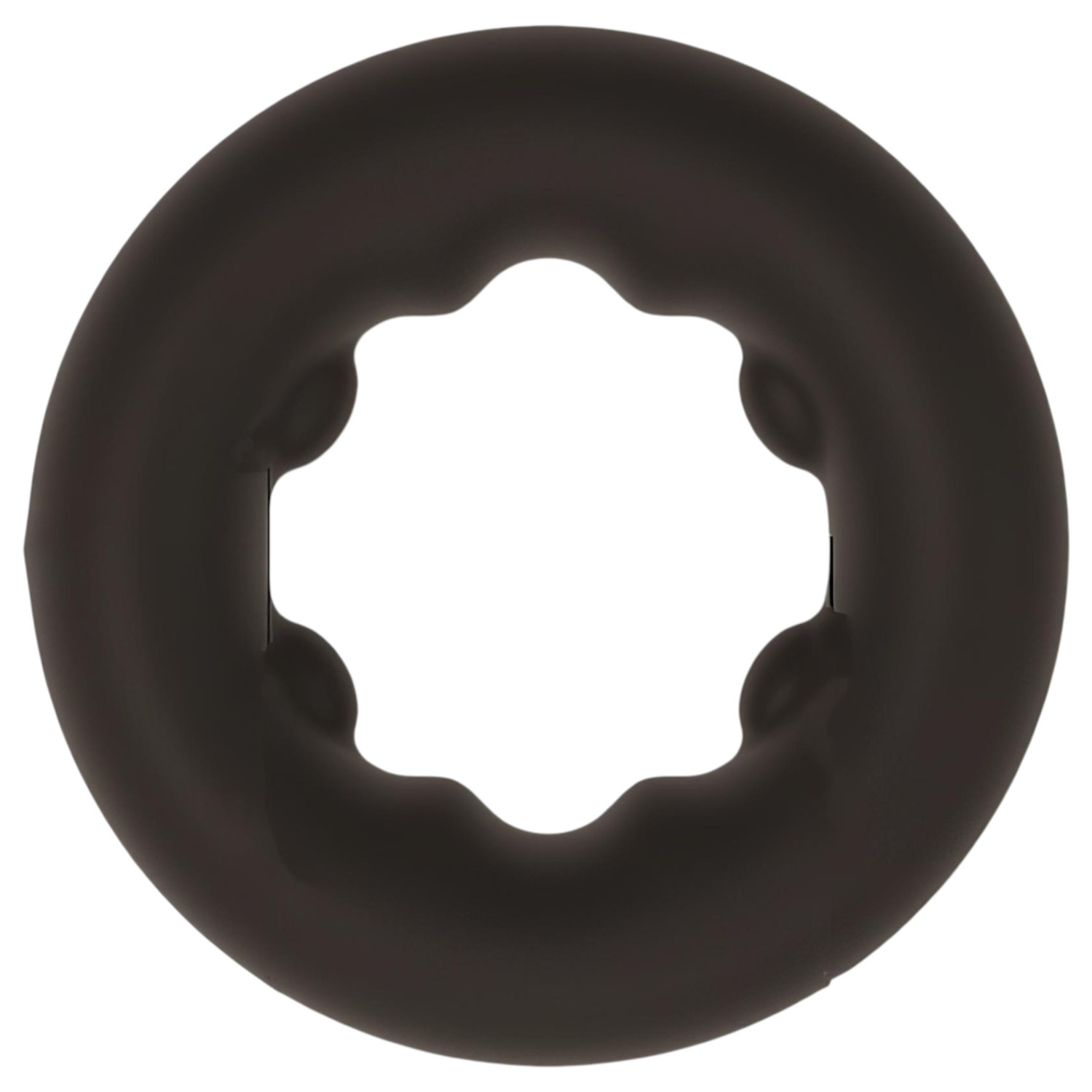Pulselock Cocktura - puntíkovaný silikonový kroužek na penis (černý) - 27 mm