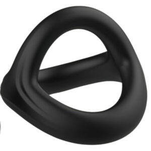 Pulselock Taur - Y‑tvarovaný kroužek na penis a varlata (černý) - M