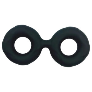 Pulselock Taur - dvojitý kroužek na penis a varlata (černý) - 25 mm