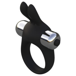 Pulselock Vantr - vibrační erekční kroužek s králíčkem (černý) - 30 mm
