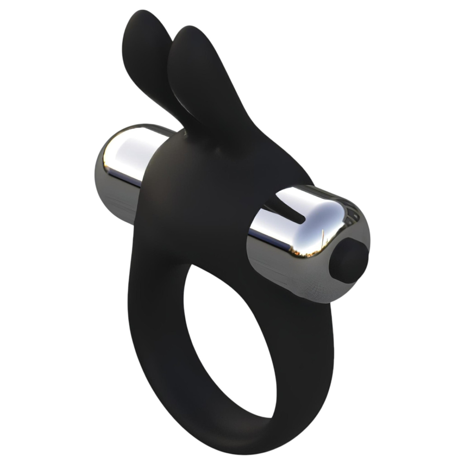 Pulselock Vantr - vibrační erekční kroužek s králíčkem (černý) - 30 mm